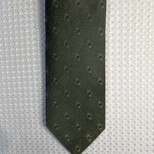 Armani Collezioni Green Geometric Rhombus Silk Tie Made In Italy